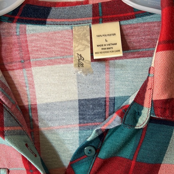 Red/blue/teal button down - Picture 2 of 3